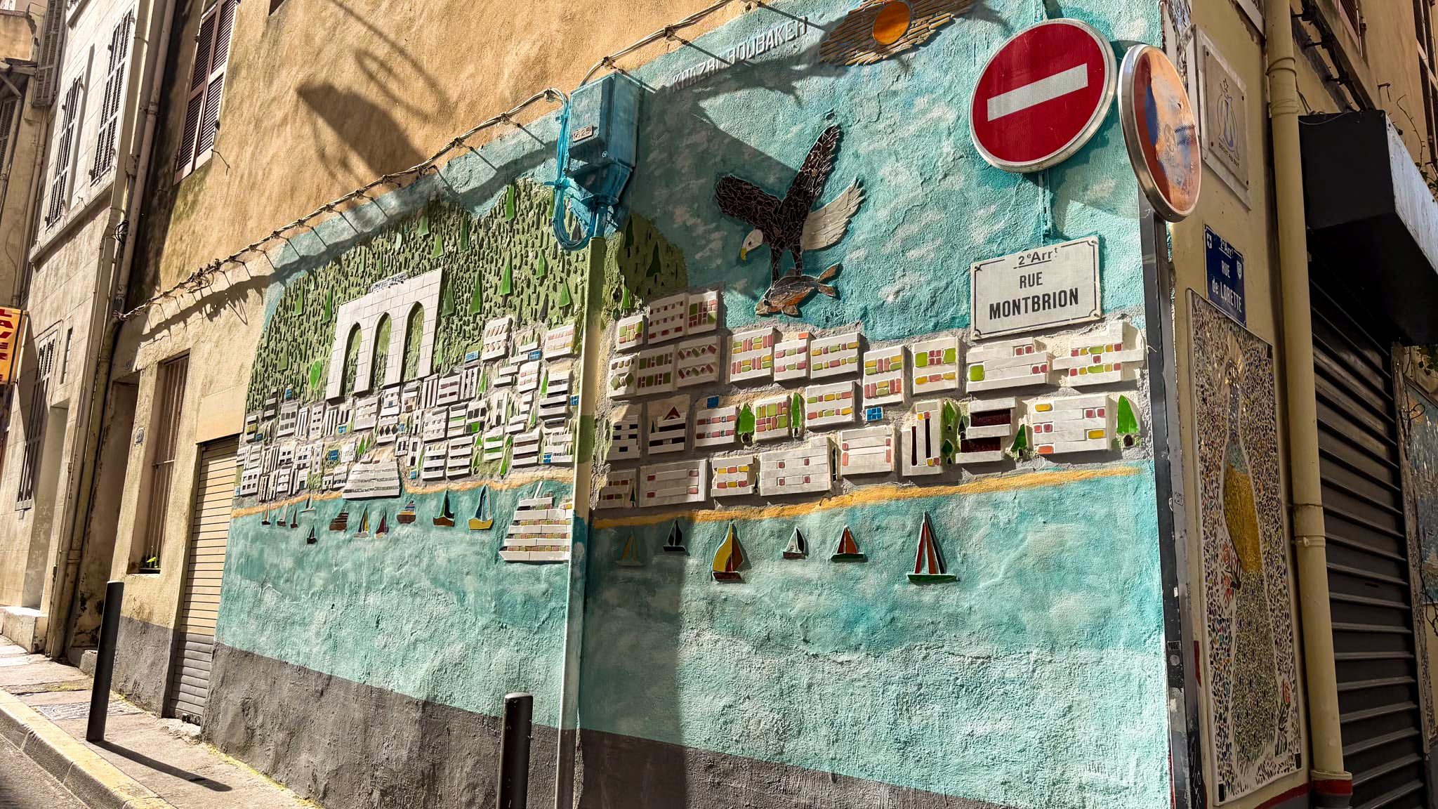 Alley with colorful street art