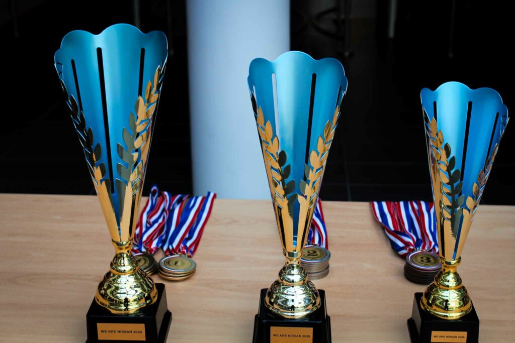 Trophy awarded to the winning teams at the end of the day