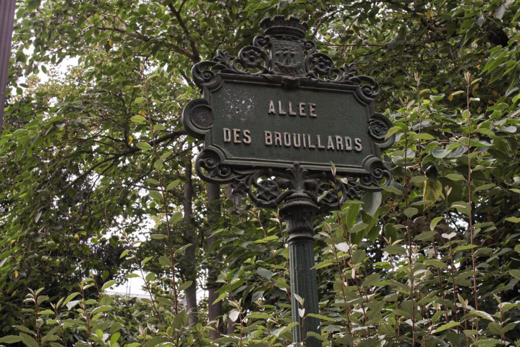 Nom de rue "des bouillards" sur une plaque