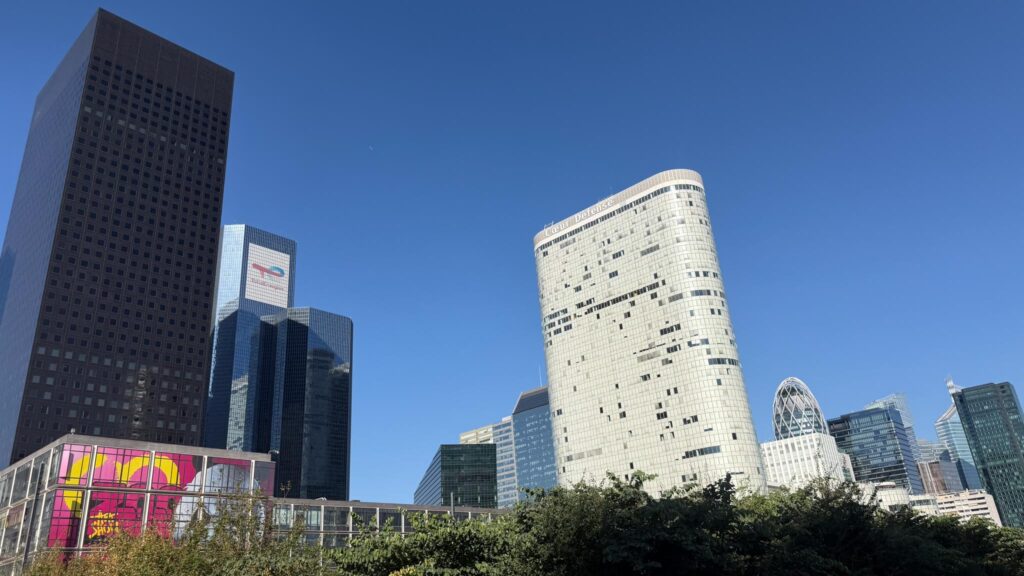 The business district of La Défense with its tall buildings