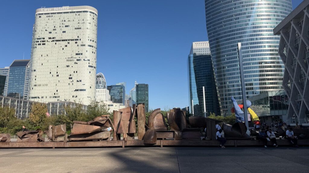 Bronze statue where people can rest on it