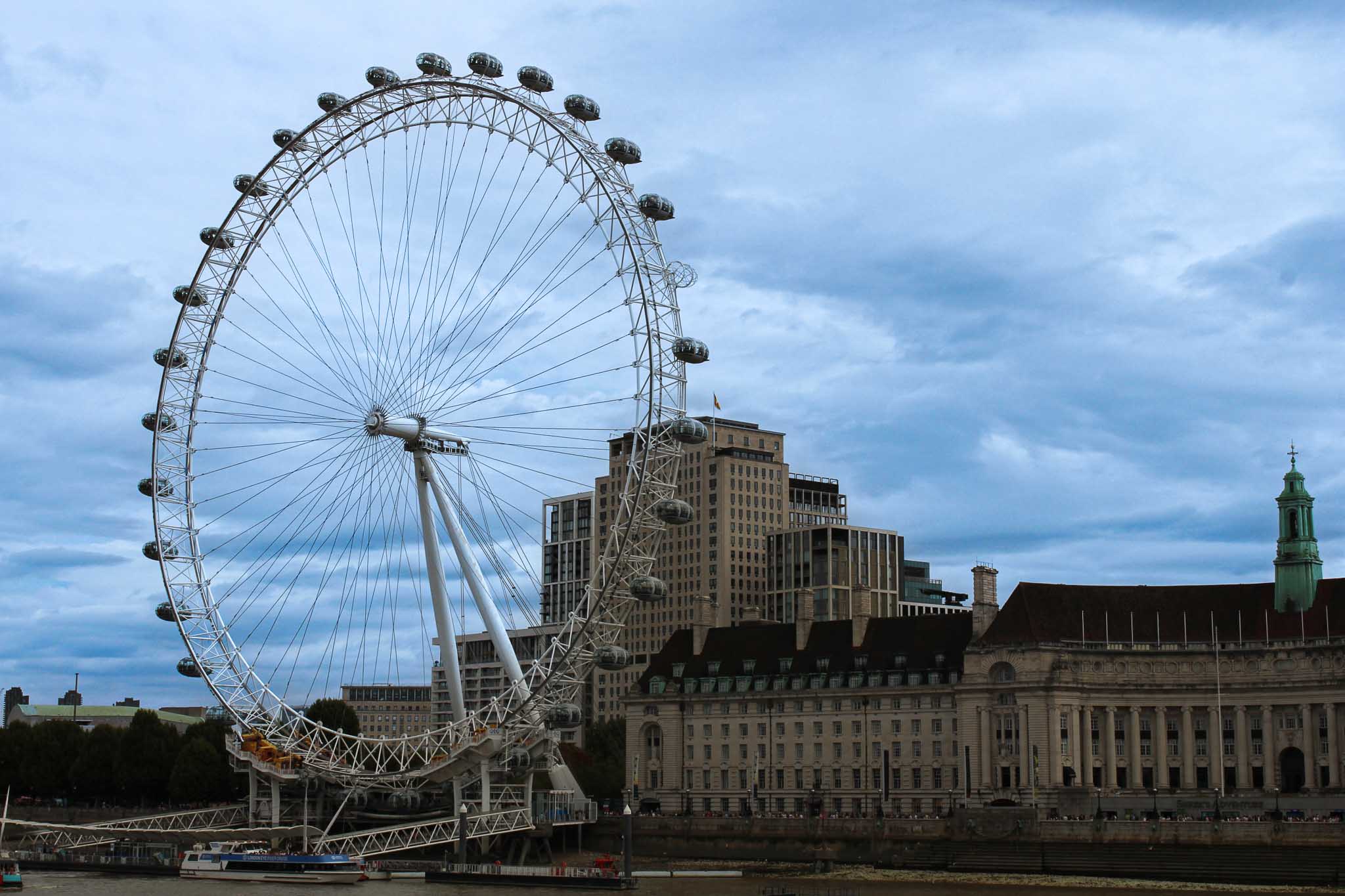 London Eye Ferris wheel with the River Thames